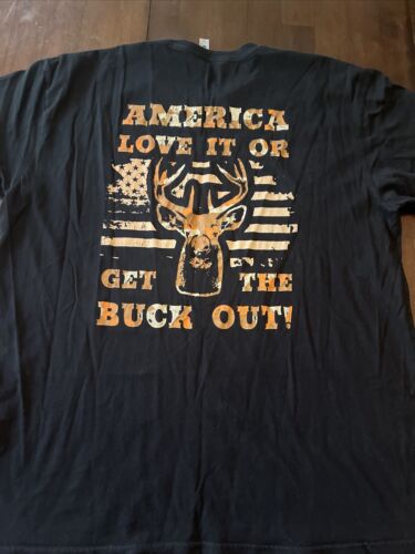 Soldier Solutions “America Love It Or Get The Buck Out” T-Shirt Military XXL