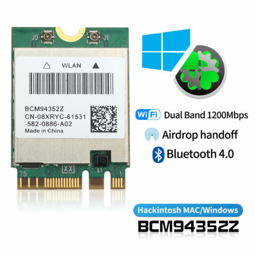 Hackintosh WiFi Broadcom DW1560 BCM94352Z Wireless Card Adapter 802.11ac BT4.0