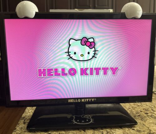 Hello Kitty 19″ Sanrio LED HDMI TV or PC Monitor W Power Cord And Remote