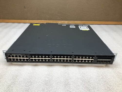 Cisco 3650 48-Port PoE+ Gigabyte Ethernet 4x10G SFP+ 10Gbe Network Switch