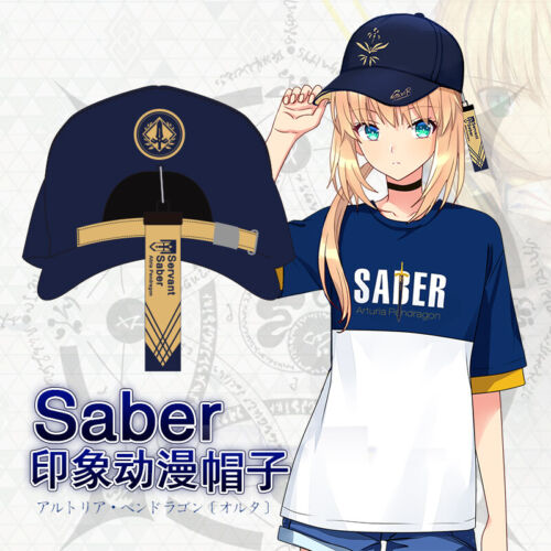 Anime Sun Hat Cap Unisex Hat Peaked Sap Fate Saber Cosplay Baseball Gift