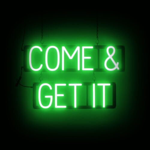 SpellBrite COME & GET IT Sign | Neon Sign Look, LED Light | 23.9″ x 15.0″