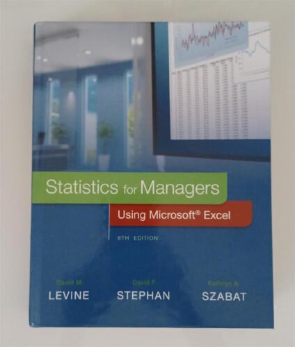 Statistics for Managers Using Microsoft Excel 8th Edition Like New with The Code