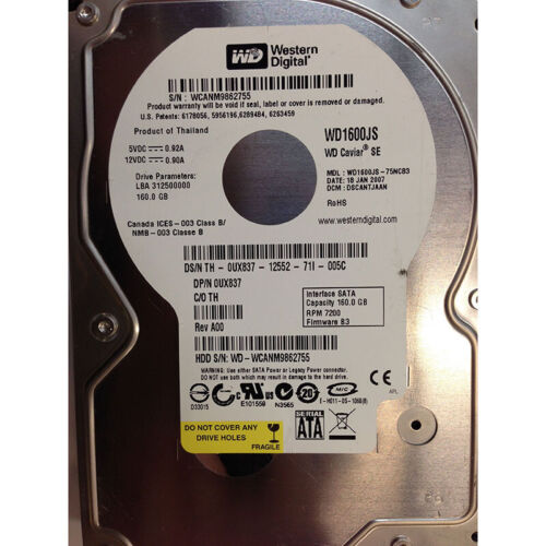 UX837 – Dell 160GB 7200 RPM SATA 3.5″ HDD