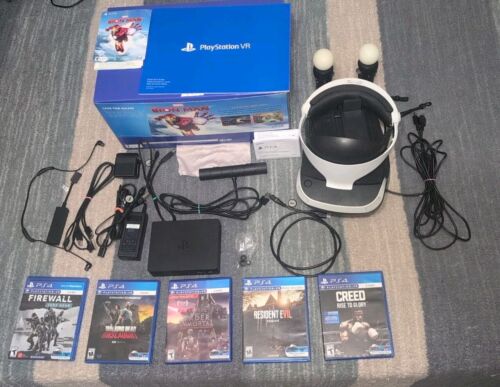 Sony PlayStation VR CUH-ZVR2 VR Headset  Bundle  W/ 5 VR Games & Charger