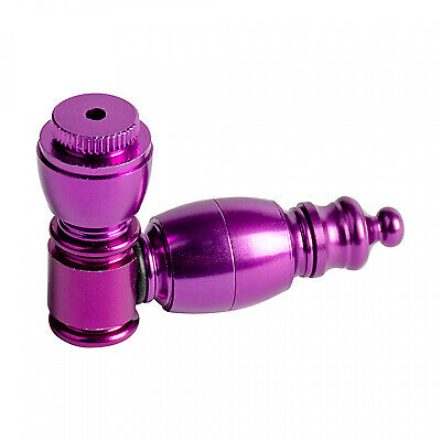 Metal Hand Smoking Pipe Anodized Aluminum 2-3/8IN – violet; assembled in the USA