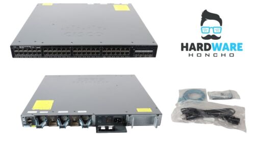 Cisco Catalyst WS-C3650-48PD-L 48-Port PoE Managed Network Switch with dual PS