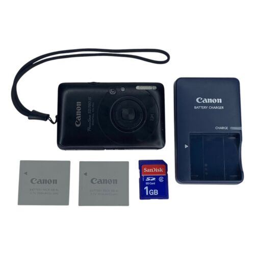 Canon PowerShot Digital Camera ELPH SD780 IS 12.1MP w/ 2 Batteries and SD Card