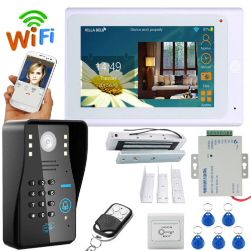 7″ HD Wired/Wireless Wifi Video Door Phone Intercom+Electric Magnetic Door Lock