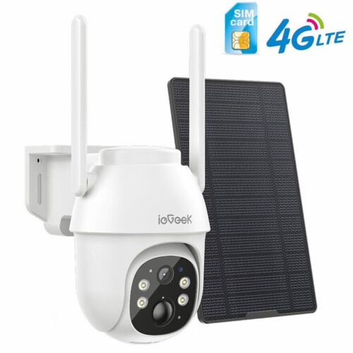 ieGeek Wireless Outdoor 4G Security Camera Home Battery CCTV W/ Solar Panel UK