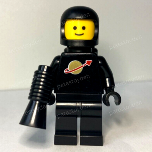 REAL LEGO Classic Black Spaceman W/ Classic Helmet And Air Tank Minifigure NEW