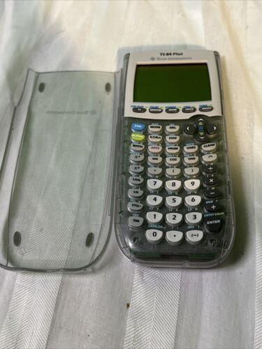 Texas Instruments TI-84 Plus Graphing Calculator Tested & Working Clear Silver