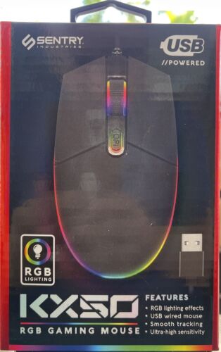 SENTRY KX50 RGB ILLUMINATED USB OPTICAL GAMING MOUSE FREE FAST SHIPPING