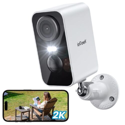 ieGeek Outdoor Security Cameras 2K 3MP Wireless Battery Powered WiFi CCTV System