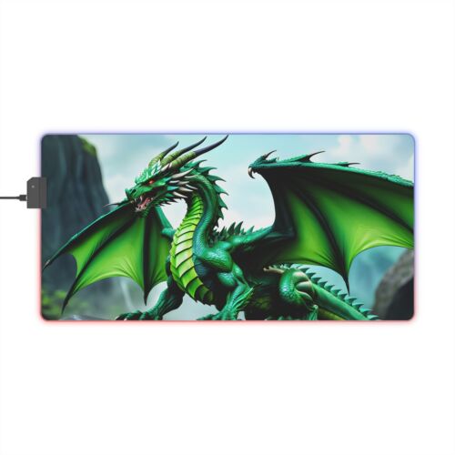 Embark on a gaming adventure radiant Gamer’s Haven Dragon LED Gaming Mouse Pad!