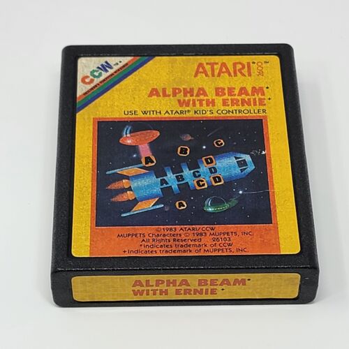 Alpha Beam With Ernie (Atari 2600) Cartridge CLEANED & TESTED