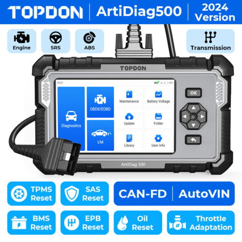 2024 OBD2 Car Diagnostic Tool TOPDON AD500 Code Reader Scanner Engine AT SRS ABS