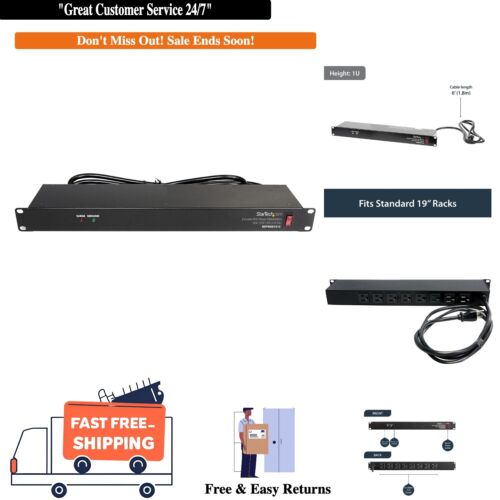 Durable 8-Outlet Rack PDU with Circuit Breaker and 6ft Cord – Perfect for IT Use