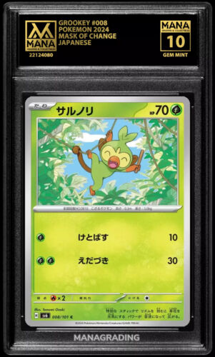 Pokemon GROOKEY #008 MASK OF CHANGE MANA 10 GEM MINT PSA 10 BGS -AI GRADE-