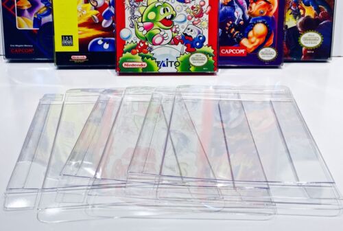 5 Box Protectors for NINTENDO NES Video Game Boxes! Clear Display Cases CIB New