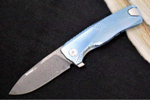 Lionsteel ROK Flipper – Full Titanium Handle & Damascus Blade – ROK DD BL