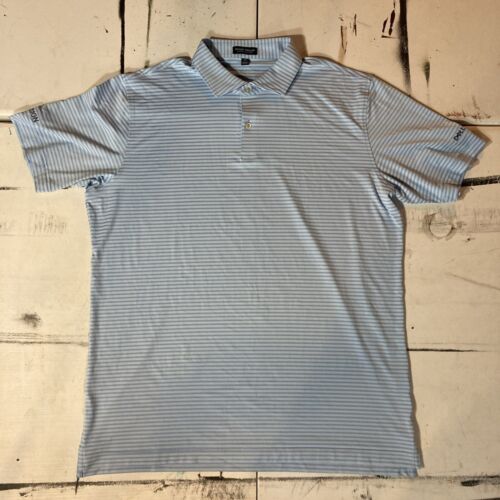 Peter Millar Dell Technologies Redesign Crown Polo – Blue/Light Blue Striped, XL