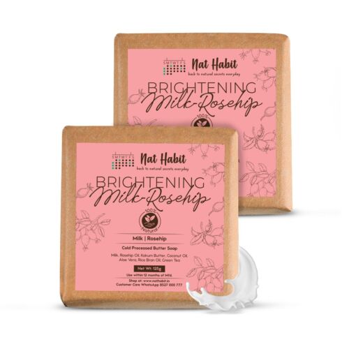 Brightening Milk-Rosehip Bath Soap Ayurvedic Cold Processed For Scar Reduction