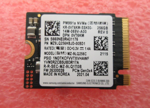 DELL SAMSUNG MZ-9LQ256C 256GB PM991A NVMe SSD