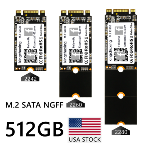 Kingchuxing M.2 NGFF SSD 2280 2260 2242 512GB SATA Solid State Drive Lot 550MB/s