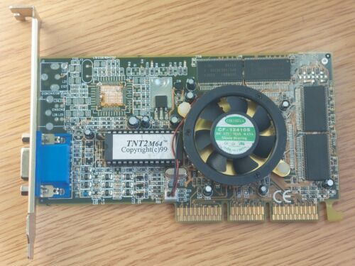 NVIDIA Riva TNT2 M64 32MB SDR 64bit AGP 4x Vintage Retro Graphics Video Card.