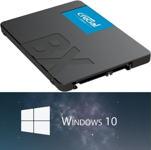 1TB | Crucial BX500 2.5″ SATA FAST SSD with Windows 10 Pro UEFI [ACTIVATED] NEW