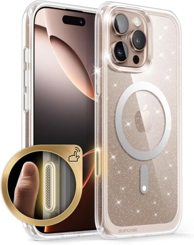 SUPCASE Glitter Case w/ Capture Button Clear Cover for iPhone 16 Pro /16 Pro Max