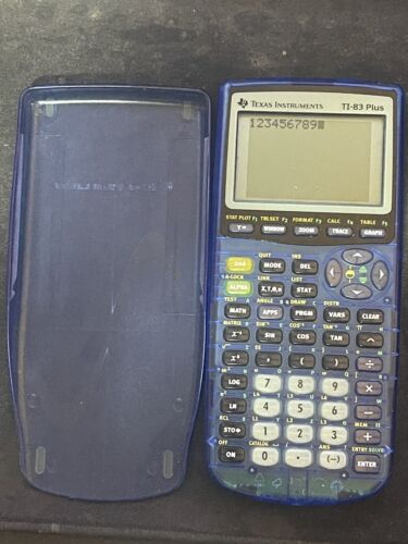 Texas Instruments TI-83 Plus Graphing Calculator Clear Blue- Testing and working