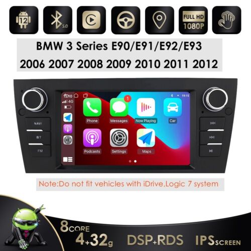 7” For BMW E90 M3 328i 335i Android 12 Car GPS Stereo Radio CarPlay BT5.0 DSP