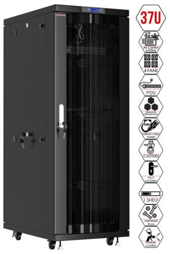 37U Server Rack Cabinet Network IT Data Enclosure Mesh Vented Doors – $190 BONUS