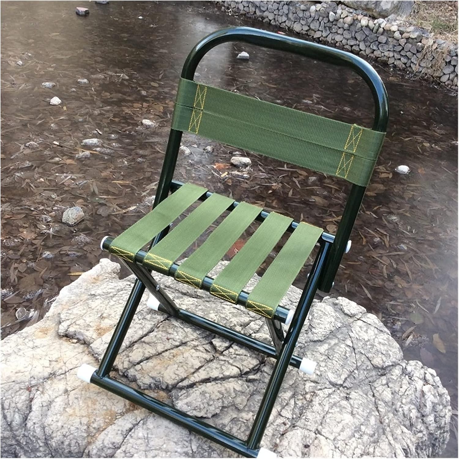 GRFIT Folding Chair Backrest Thickened Chair Portable Outdoor self Driving car Folding Stool Fishing Chair Small Bench Portable Folding Chair