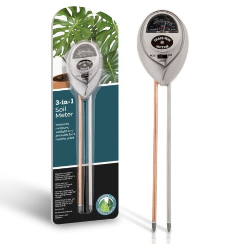 3-in-1 Soil Meter Optimize Plant Health with Moisture, Light & pH Testing