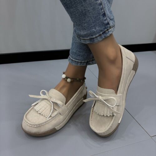 Womens Canvas Loafer Cutout Platform Loafers Driving Women Slip On Comfortable