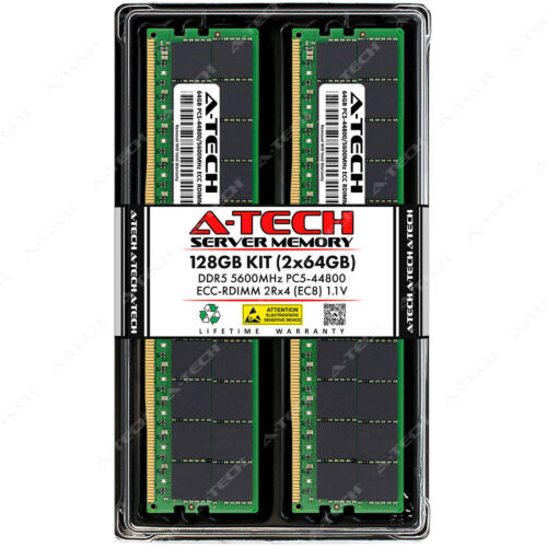 128GB 2x64GB PC5-5600 EC8 RDIMM Supermicro 122H-TN 212B-FN4TP 512B-WR Memory RAM