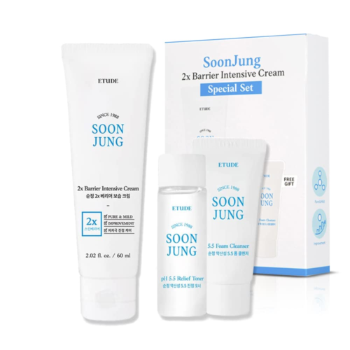 Soonjung 2X Barrier Intense Cream Set | 2X Barrier Cream 2.02Fl.Oz + Ph 5.5 Reli