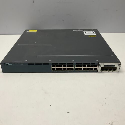 Cisco WS-C3560X-24P 24 Port Gigabit PoE+ Switch + Cisco C3KX-NM-1G Module