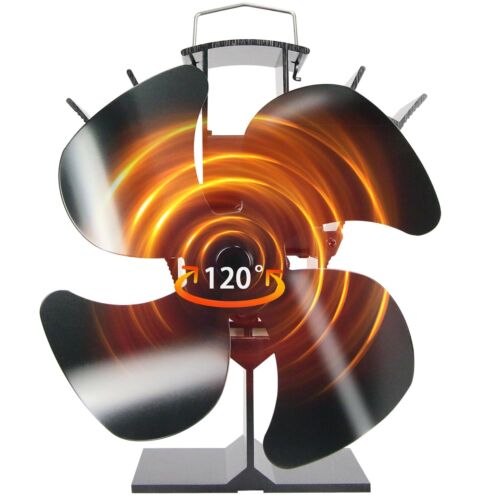 Stove Fan, 120° Oscillating Wood Stove Fan Heat Powered with Button Control, …