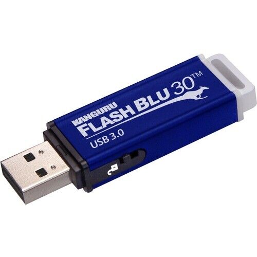 Kanguru FlashBlu30 with Physical Write Protect Switch SuperSpeed USB3.0 Flash Dr