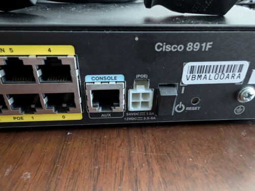 Cisco C891F-K9 Gigabit Ethernet Integrated Services Router includes PoE Module