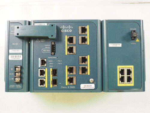 Cisco IE-3000-8TC V01 Industrial Ethernet Switch with 2 x Expansion Modules