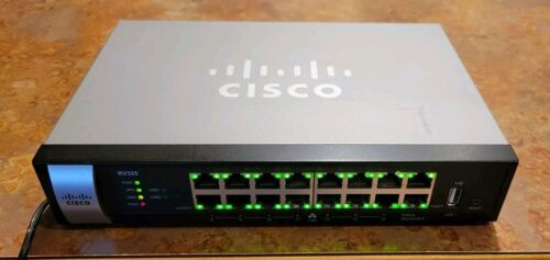 Cisco RV325 16 Port Gigabit WAN VPN Router with AC Adapter no rack ears