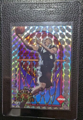 1996 EDGE PROMO REFRACTOR PR1 ALLEN IVERSON ROOKIE CARD RC SIXERS HOF