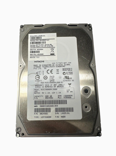 IBM 600GB 15K SAS 6Gb/s 3.5 HDD 108-00227+A1 X412A-R5 SP-412A-R5 46X0884 46X0886