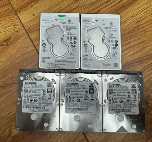 5 PACK ! Hard Drive, SATA ,2.5″ in , 500GB HDD, Slim Form 7mm Seagate/WD/Toshiba