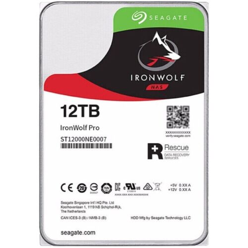 Seagate IronWolf Pro 12TB 7.2K SATA 6Gb/s 3.5” Internal NAS HDD ST12000NE0007